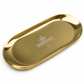 Металевий лоток Gold S (18х8,7см) для зберігання та стерилізації інструментів та прикрас Дизайнер 007573 фото