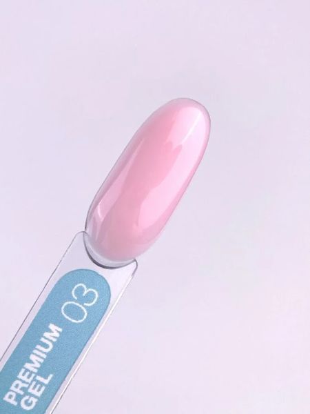 Гель LUNAMoon Premium Gel №03 - ніжно-рожевий на 30 мл для зміцнення, вирівнювання та нарощування нігтів 008573 фото
