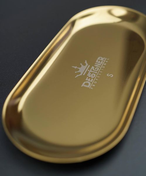 Металлический лоток Gold S (18х8,7см) для хранения и стерилизации инструментов и украшений Дизайнер 007573 фото