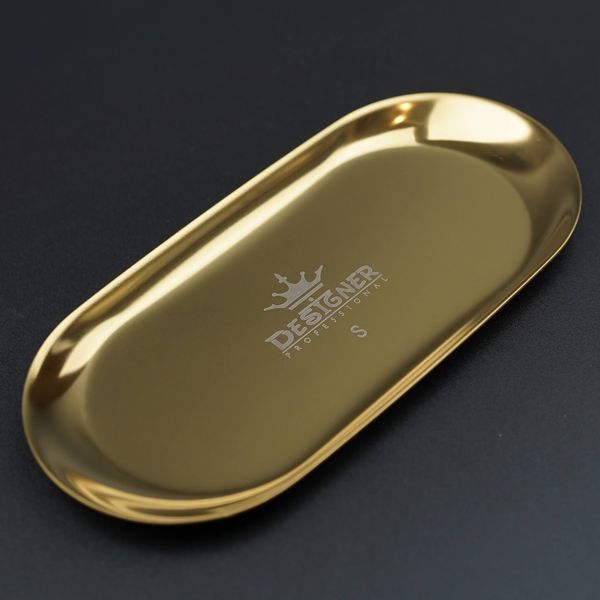 Металлический лоток Gold S (18х8,7см) для хранения и стерилизации инструментов и украшений Дизайнер 007573 фото
