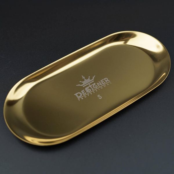 Металлический лоток Gold S (18х8,7см) для хранения и стерилизации инструментов и украшений Дизайнер 007573 фото