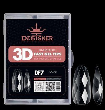 Гелеві типси (120шт), Дизайнер 3D Diamond Fast Gel Tips DF7 Oval для нарощування нігтів 008620 фото