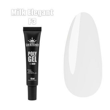 Полігель Дизайнер Milk elegant 15 мл для нарощування та зміцнення нігтів F3 008279 фото