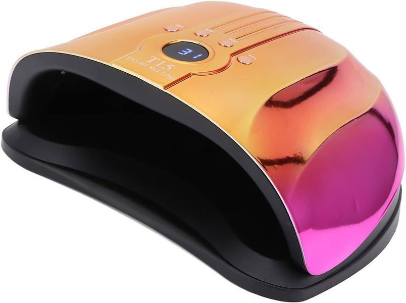 Лампа на две руки T15 Chrom UV/LED 160W (синяя с розовым) с датчиком движения для гель-лака и маникюра 000292 фото
