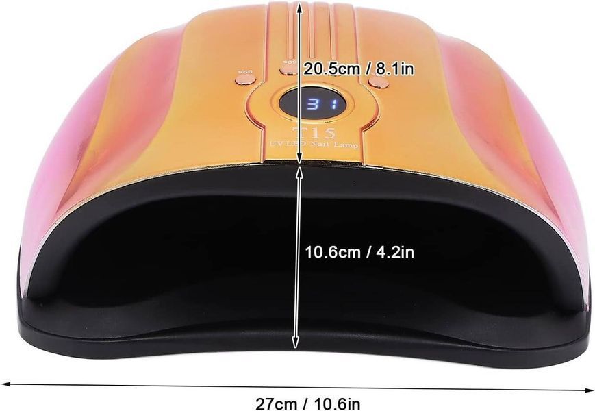 Лампа на две руки T15 Chrom UV/LED 160W (синяя с розовым) с датчиком движения для гель-лака и маникюра 000292 фото