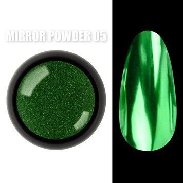 Дзеркальна втирка зелена №5 (пігмент) Mirror powder Дизайнер для дизайну нігтів 004244 фото