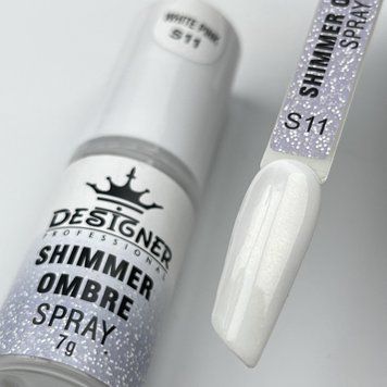 Спрей-пудра White pink S11 для омбре Shimmer ombre spray Дизайнер (7г) для дизайна ногтей 007382 фото