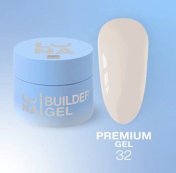 Гель LUNAMoon Premium Gel №32 - на 15 мл для зміцнення, вирівнювання та нарощування нігтів 006778 фото