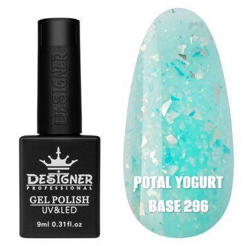 Молочная база для ногтей Дизайнер Potal yogurt base с поталью №296, 9 мл 004864 фото