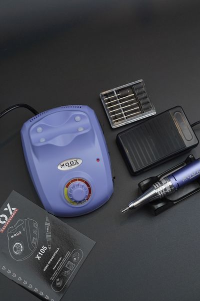 Фрезер Мокс X105 на 65W - 45000 об/хв (фіолетовий/purple) для зняття матеріалу та обробки кутикули 000520 фото