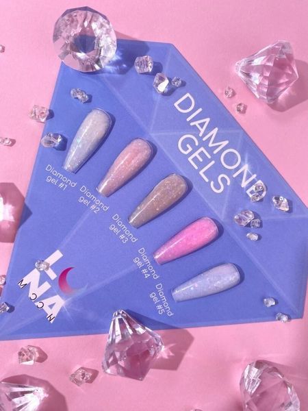 Гель з блискітками №1 (молочний) Diamond Gel LunaMoon на 15 мл, вирівнювання та нарощування нігтів 009002 фото