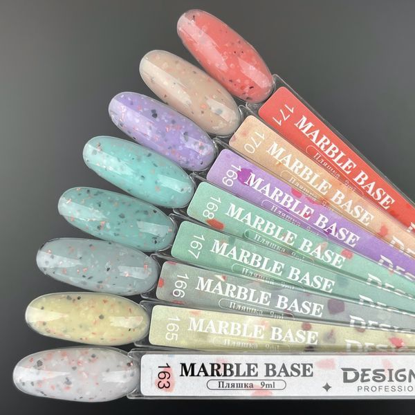 Палитра для демонстрации цветных баз Marble base Дизайнер с разноцветными хлопьями Юки 004989 фото