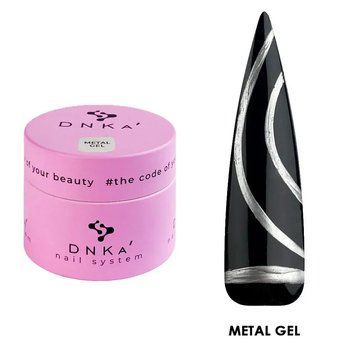 Гель фарба DNKa' Metal Gel (металева, срібло) на 5 мл для покриття та дизайну нігтів 002284 фото