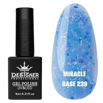 База для ногтей Дизайнер Miracle base №239 с хлопьями Юки, 9 мл 004881 фото