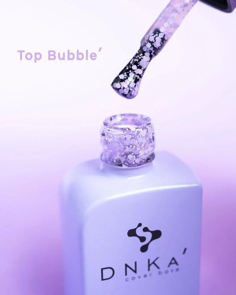 Топовое покрытие DNKa' Bubble Top с шестигранниками на 12 мл, без липкого слоя 002110 фото