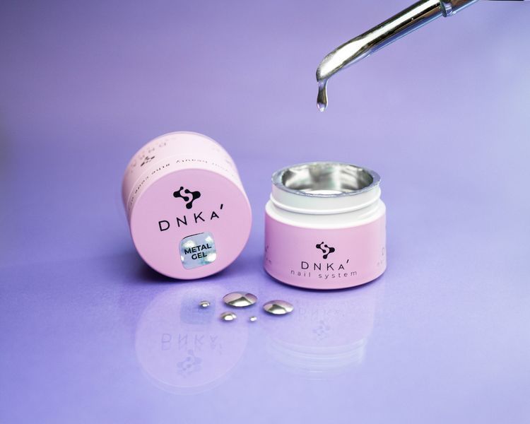 Гель фарба DNKa' Metal Gel (металева, срібло) на 5 мл для покриття та дизайну нігтів 002284 фото