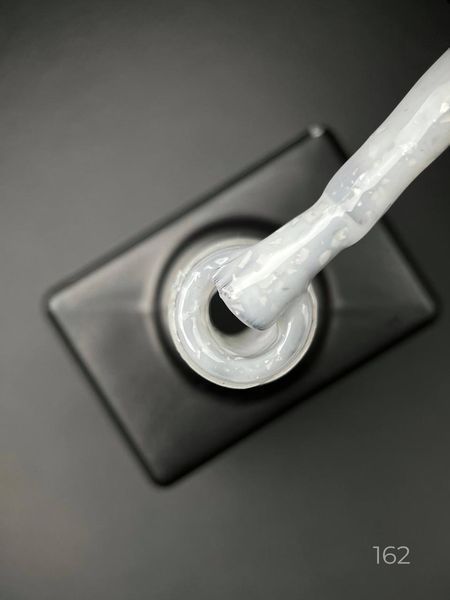 Молочная база для ногтей Дизайнер Potal milk base №162 с серебряными хлопьями юки 9мл 004776 фото