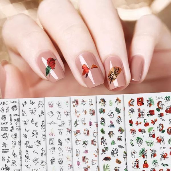 Наліпки для нігтів - 3D стікери №1119 JOYFUL NAIL "Абстракція" для дизайну нігтів на клейкій основі 004141 фото