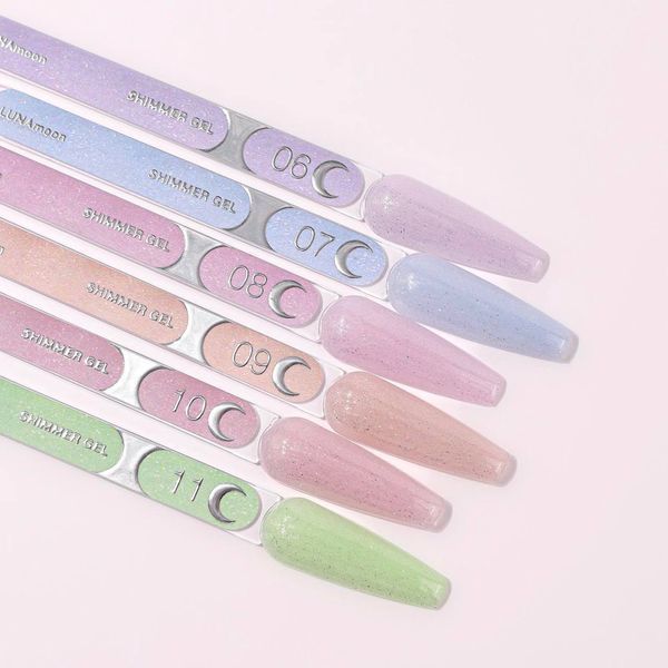Гель шимер LUNAMoon Shimmer Gel №6 на 15 мл для укрепления, выравнивания и наращивания ногтей 004723 фото