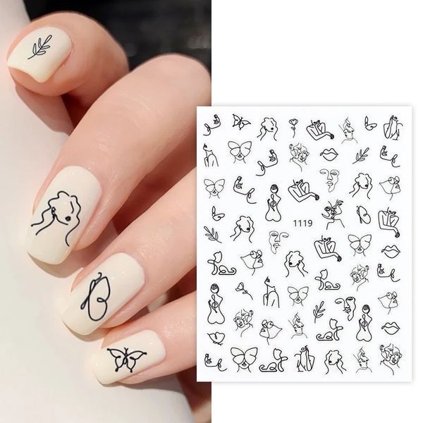 Наліпки для нігтів - 3D стікери №1119 JOYFUL NAIL "Абстракція" для дизайну нігтів на клейкій основі 004141 фото