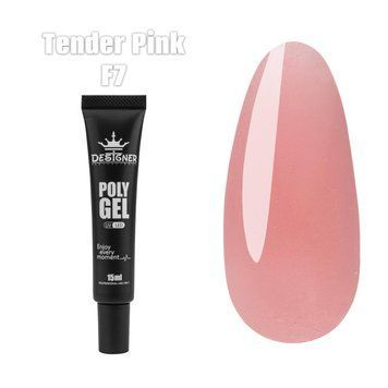 Полігель Дизайнер Tender pink 15 мл для нарощування та зміцнення нігтів F7 008283 фото