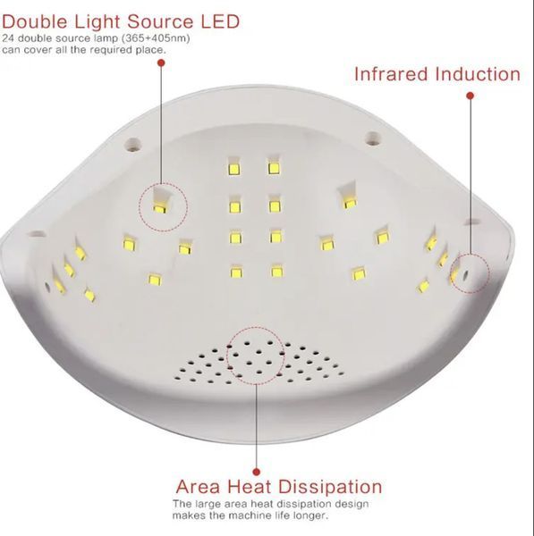Лампа на 2 руки Sun 5 PLUS UV/LED 48W для сушки ногтей, гель лака 000185 фото
