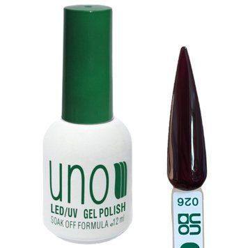 Гель-лак для ногтей UNO №026 Бордово-фиолетовый 12 мл 001700 фото