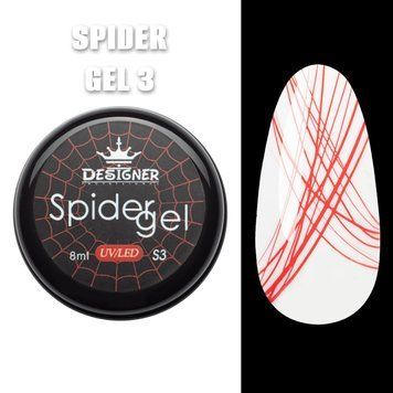 Павутинка Spider Gel (Червоний S3) Дизайнер 8 мл для дизайну та декору нігтів 005754 фото