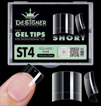 Арочні типcи гелеві Дизайнер Short fast gel tips ST4 Square small для нарощування нігтів (120шт) 008626 фото