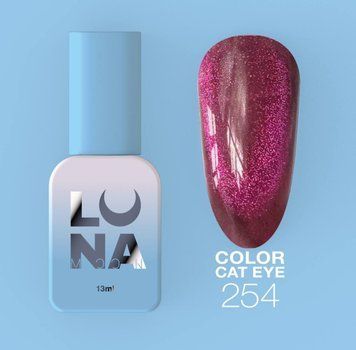 Напівпрозорий гель-лак "Котяче око" LunaMoon Color Cat Eye 13 мл для манікюру та педикюру №254 002533 фото