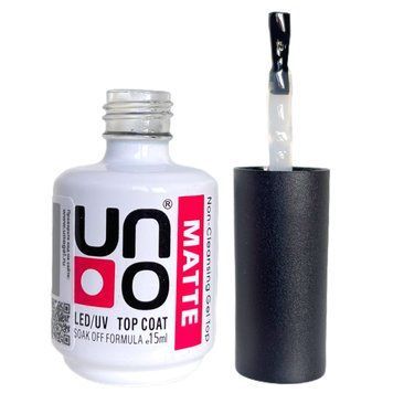Матовое топовое покрытие UNO Matte Top Coat для гель лака 15 мл 005007 фото