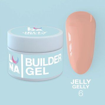 Моделюючий гель-желе LUNAMoon Jelly Gelly №6 - персиково-бежевий, на 15 мл - для нарощування та укріплення нігтів 007021 фото