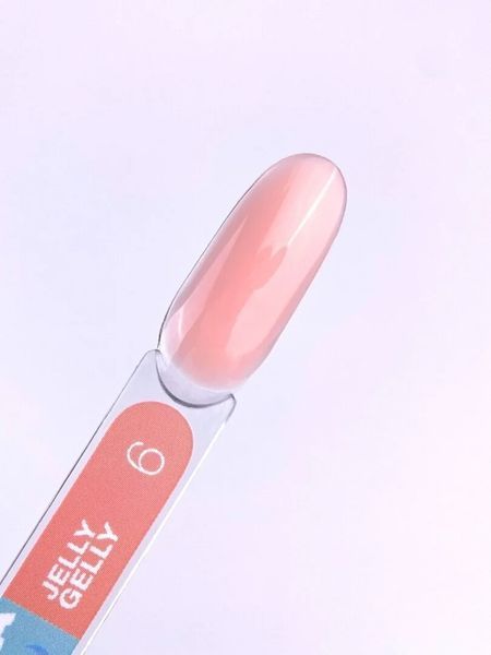 Моделюючий гель-желе LUNAMoon Jelly Gelly №6 - персиково-бежевий, на 15 мл - для нарощування та укріплення нігтів 007021 фото