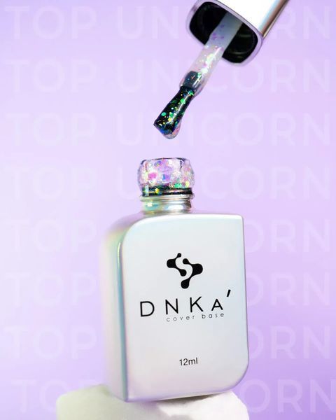 Топовое покрытие DNKa' Unicorn Top с блестками на 12 мл, без липкого слоя 002114 фото