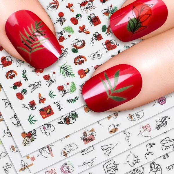 Наліпки для нігтів - 3D стікери №1122 JOYFUL NAIL "Абстракція" для дизайну нігтів на клейкій основі 004144 фото