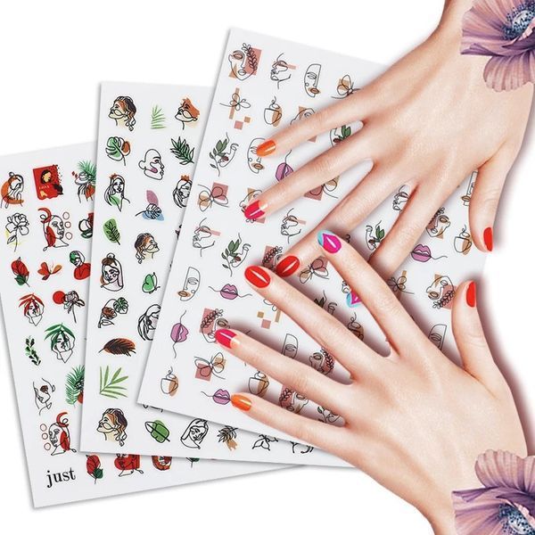 Наліпки для нігтів - 3D стікери №1122 JOYFUL NAIL "Абстракція" для дизайну нігтів на клейкій основі 004144 фото