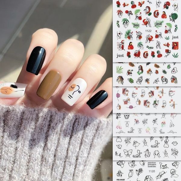 Наліпки для нігтів - 3D стікери №1122 JOYFUL NAIL "Абстракція" для дизайну нігтів на клейкій основі 004144 фото