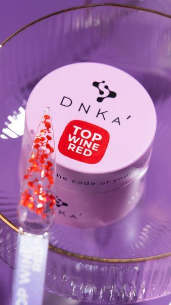 Топовое покрытие DNKa' Top Wine Red с фигурными конфетти на 15 мл, без липкого слоя 002115 фото