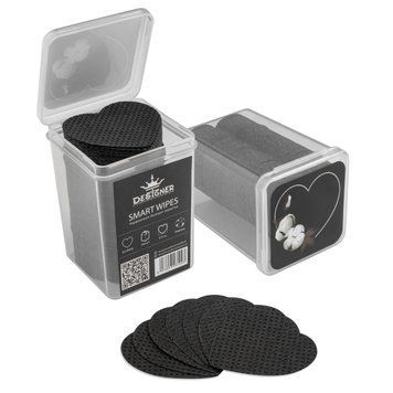 Черные перфорированные безворсовые салфетки Designer Smart Wipes heart 200 шт в боксе для маникюра 002861 фото