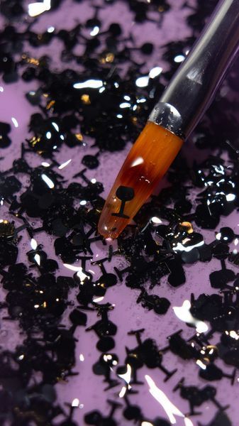 Топове покриття DNKa' Top Wine Black з фігурними конфеті на 15 мл, без липкого шару 002116 фото