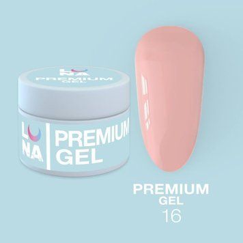 Гель LUNAMoon Premium Gel №16 на 50 мл для укрепления, выравнивания и наращивания ногтей 008639 фото