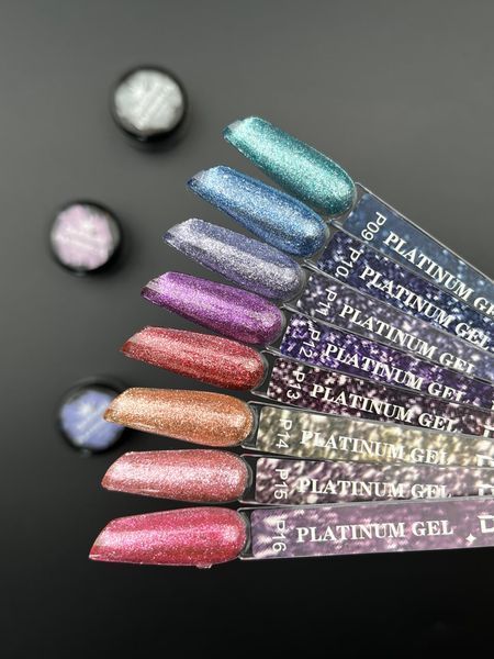Гель с шиммером Platinum Gel (Синий №10, 5 мл) Дизайнер для маникюра и педикюра 005621 фото