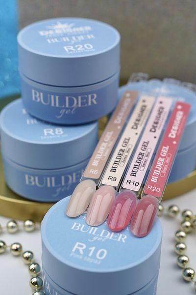 Моделюючий гель Builder Gel Дизайнер (Pink topaz R10, 30 мл) для нарощування та укріплення нігтів 008435 фото