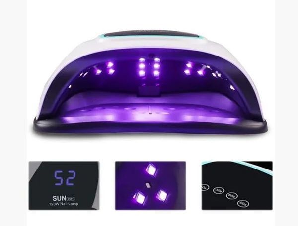 Лампа на две руки Sun BQ6-T UV/LED 108W (белая с фиолетовым) для сушки ногтей, гель-лака 000159 фото