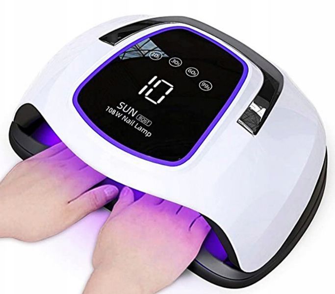 Лампа на две руки Sun BQ6-T UV/LED 108W (белая с фиолетовым) для сушки ногтей, гель-лака 000159 фото