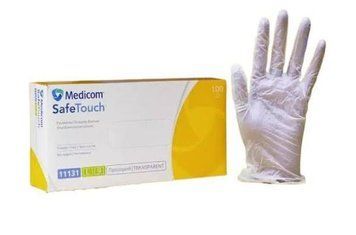 Перчатки обзорные виниловые L-size Medicom SafeTouch (без пудры, нестерильные), 100шт/уп, 11131 007317 фото