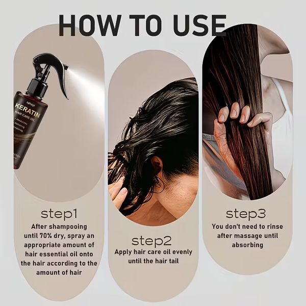 Кератиновое масло-спрей для волос Keratin Hair Care Oil с гиалуроновой кислотой, 50 мл 000788 фото