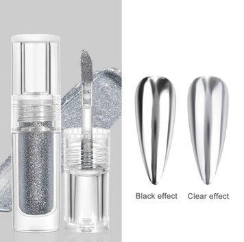 Рідка срібна дзеркальна втирка Liquid mirror powder - для дизайну нігтів (для манікюру та педикюру) - 377 004441 фото