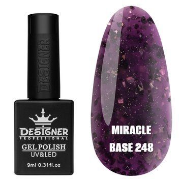 База для ногтей Дизайнер Miracle base №248 с хлопьями Юки, 9 мл 004890 фото
