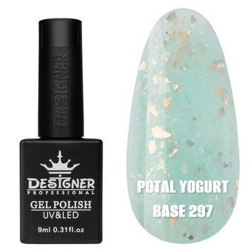 Молочная база для ногтей Дизайнер Potal yogurt base с поталью №297, 9 мл 004865 фото
